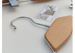 Вішалка-прищіпка хромована з декором 35 см.(натуральне дерево)